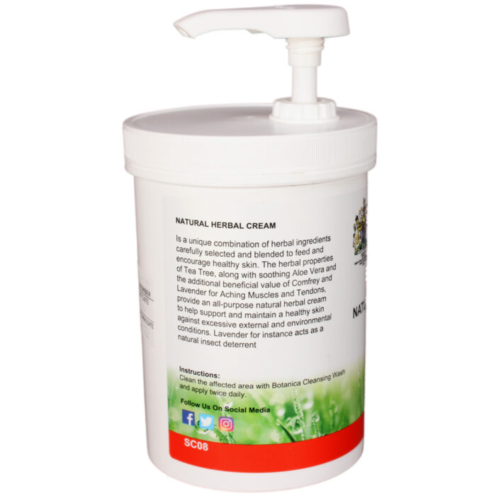 An image of a 500ml bottle of Botanica Natural Herbal Cream.