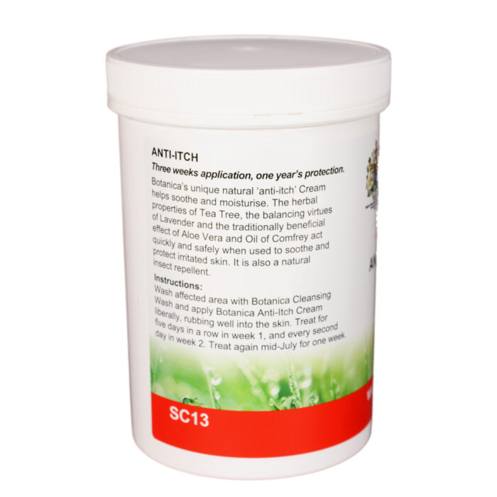 An image of a container of Botanica Herbal Anti Itch Cream 550ml on a white background.