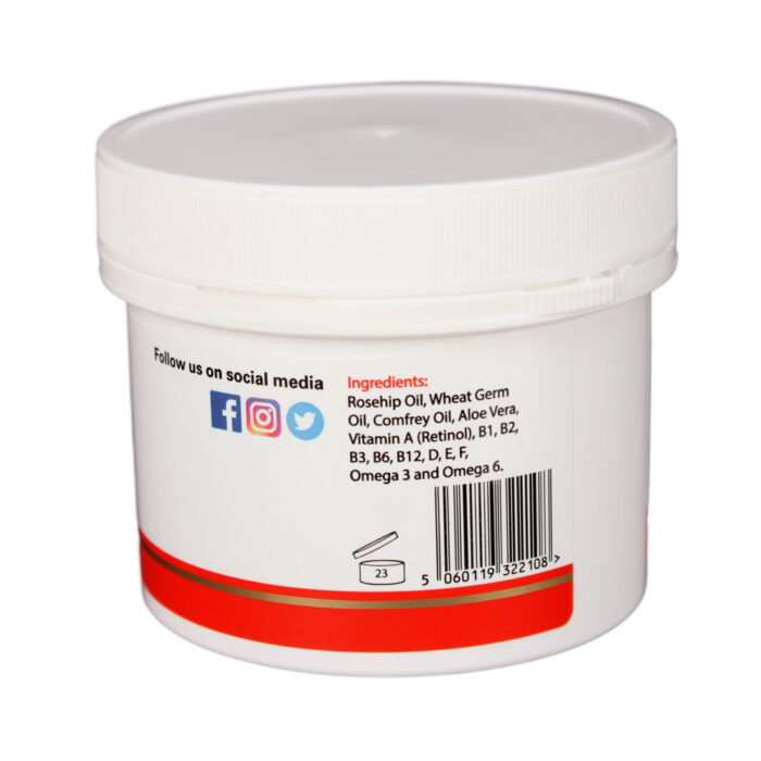 A white jar with a red label on the Botanica Eternal Youth Cream 150ml, an herbal product.