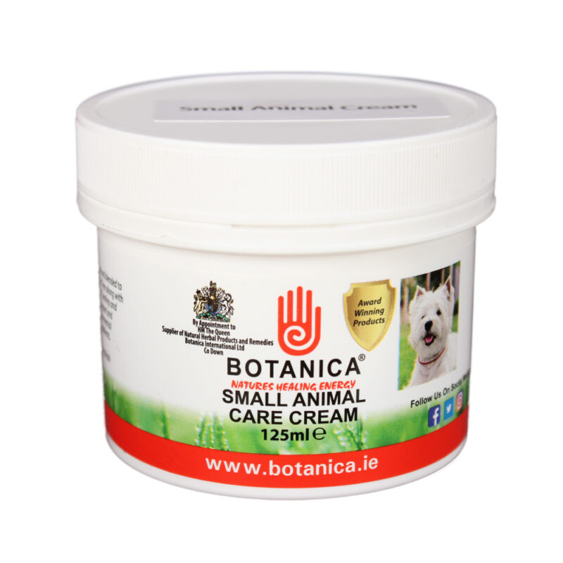 A tin of 125ml Botanica herbal Small Animal Care Cream.